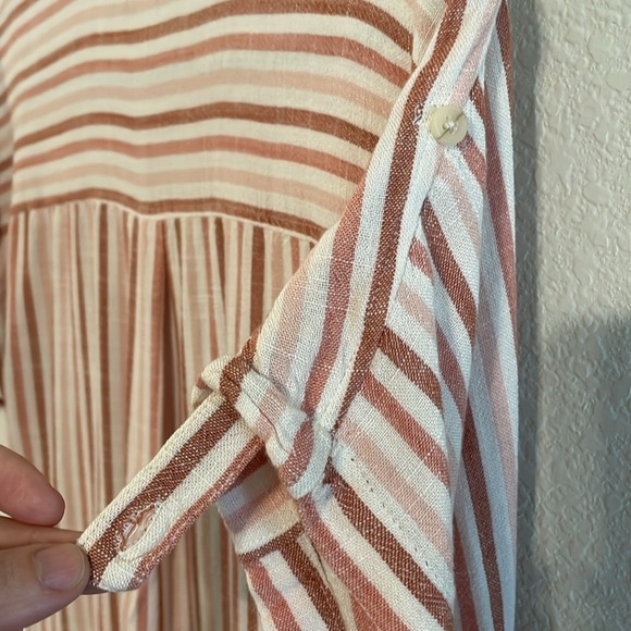 Thread and Supply Women's JUDSON Mini DRESS Medium Pink Striped Desert Rose - Picture 5 of 12